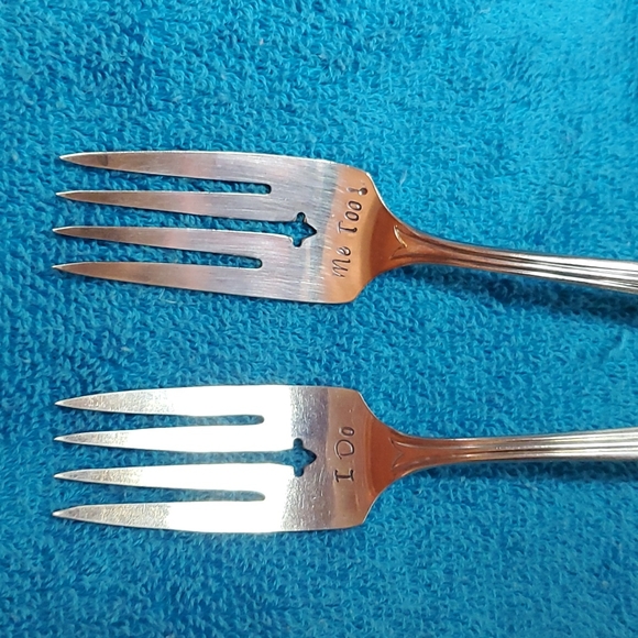 Unknown Other - I DO Wedding Fork Set Anniversary Couple Decor Farmhouse